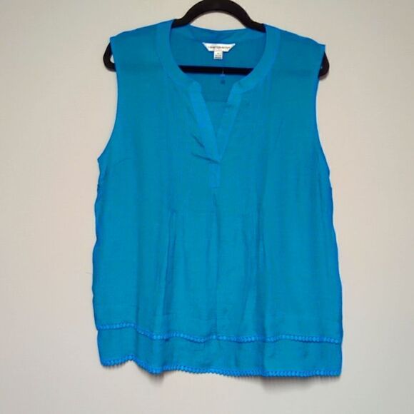 NWT Counterparts Blue Sleeveless Blouse - Picture 1 of 7